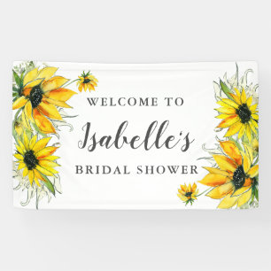 Elegante Gele Zonnebloem Bloemrijke Bruidsdouche Spandoek