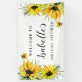 Elegante Gele Zonnebloem Bruiloftsdouche Spandoek (Verticaal)