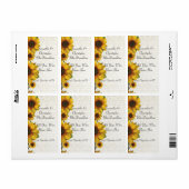 Elegante gele zonnebloem land bloemenwijn etiket (Full Sheet)