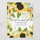 Elegante gele zonnebloem Waterverf bloemmoving Aankondiging (Voorkant / Achterkant)