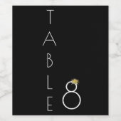 Elegante Gele Zonnebloempel Nummer 8 Bruiloft Wijn Etiket (Enkel label)