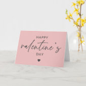 Elegante gelukkige Valentijnsdag Roze Roze Kaart (Gele Bloem)