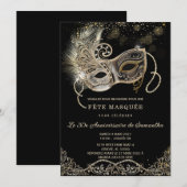 Elegante gemaskerde bal kaart (Voorkant / Achterkant)