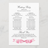 Elegante Gentle Roze Hand Getrokken Boog Wedding P Programma (Achterkant)