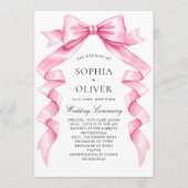 Elegante Gentle Roze Hand Getrokken Boog Wedding P Programma (Voorkant)