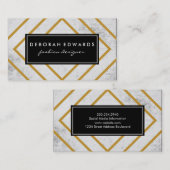 Elégante géométrique Lignes or Grunge Étiquette no (Devant / Derrière)