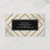 Elégante géométrique Lignes or Grunge Étiquette no (Dos)