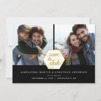 Elegante Geometrische 2 Foto Save the Date