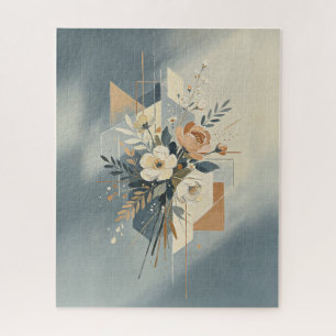 Elegante geometrische botanische kunst legpuzzel