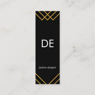 Elegante geometrische gouden lijnen eenvoudig zwar mini visitekaartje