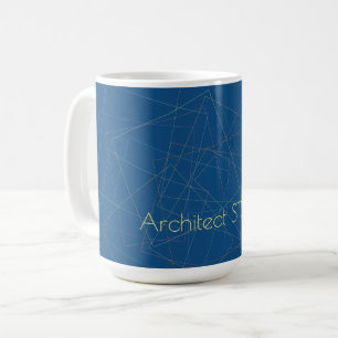 Elegante geometrische lijnen blauw architect studi koffiemok