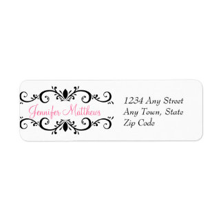 Elegante gepersonaliseerde Adresetiketten swirls Etiket