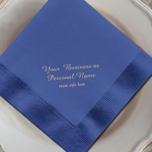 Elegante gepersonaliseerde blauwe folie servetten