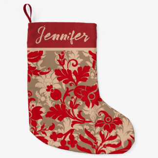 Elegante gepersonaliseerde bloemige kerstkous kleine kerstsok