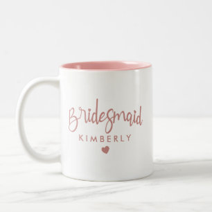 Elegante gepersonaliseerde bruidsmeisje huwelijks  tweekleurige koffiemok
