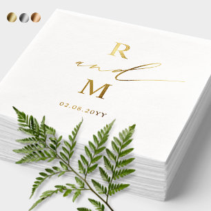Elegante gepersonaliseerde echte Folie monogram br Servetten