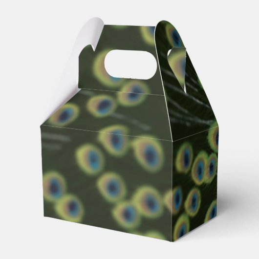 Elegante gepersonaliseerde Gable Boxes Pauwveren Bedankdoosjes (Achterkant)