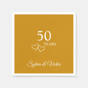Elegante gepersonaliseerde Golden 50th Jubileum Pa Servet