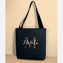 Elegante Gepersonaliseerde Gouden Monogram Tote Ta