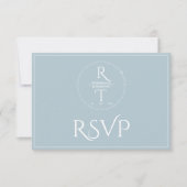 Elegante gepersonaliseerde grijs witte bruiloft RSVP kaartje (Voorkant)