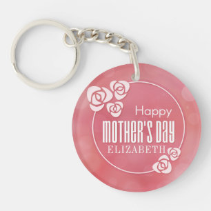 Elegante gepersonaliseerde Happy Moederdag Sleutel Sleutelhanger