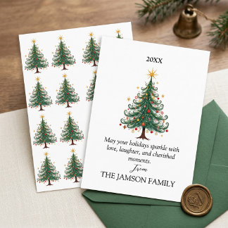 Elegante gepersonaliseerde kerstkaart RSVP kaartje