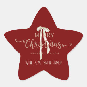 Elegante gepersonaliseerde kerstster op maat ster sticker