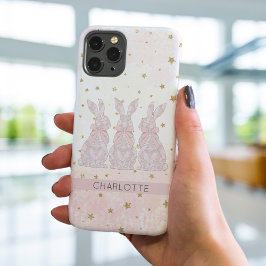 Elegante gepersonaliseerde Lace Bunny iPhone Case