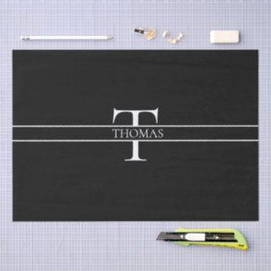 Elegante gepersonaliseerde monogram aangepaste naa tissuepapier