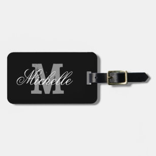 Elegante gepersonaliseerde monogram reistas label bagagelabel