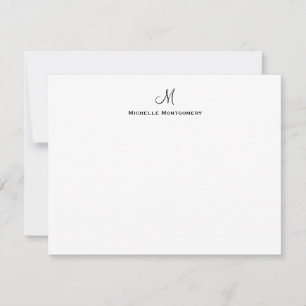 Elegante gepersonaliseerde Monogram Script Station Notitiekaartje