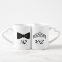 Elegante gepersonaliseerde Mr en Mrs hartvormig ha