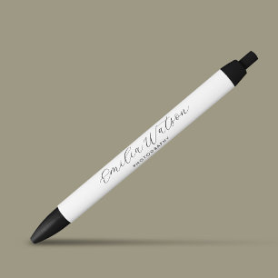 Elegante gepersonaliseerde naam functietitel merkp blauwe inkt pen