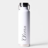 Elegante gepersonaliseerde naam script waterfles (Voorkant)