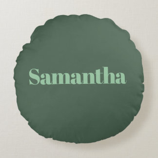 Elegante gepersonaliseerde naamtypografie |saliegr rond kussen