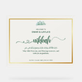Elegante gepersonaliseerde Nikkah Welkom - Acryl T Acryl Bord (Voorkant)