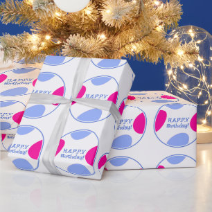 Elegante gepersonaliseerde pastel roze en blauwe v cadeaupapier