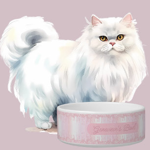 Elegante gepersonaliseerde roze drup glinsterende  voerbakje