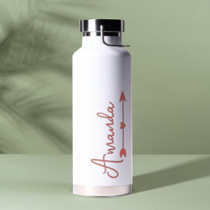Elegante gepersonaliseerde script hart bruidsmeisj waterfles
