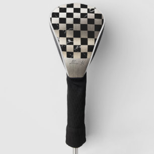 Elegante Gepersonaliseerde Staal en Donkere Marmer Golfheadcover