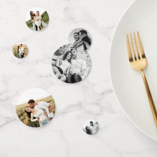 Elegante gepersonaliseerde unieke foto bruiloft confetti
