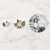 Elegante gepersonaliseerde unieke foto bruiloft confetti (Voorkanten)