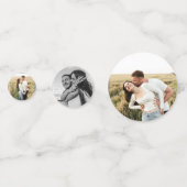 Elegante gepersonaliseerde unieke foto bruiloft confetti (Achterkanten)