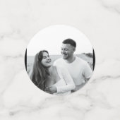 Elegante gepersonaliseerde unieke foto bruiloft confetti (Kleine voorkant)