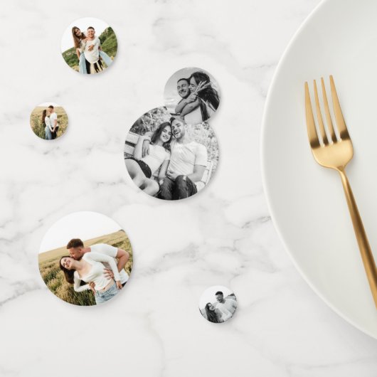 Elegante gepersonaliseerde unieke foto bruiloft confetti (Groep)