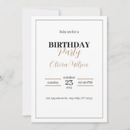 Elegante gepersonaliseerde verjaardagsfeestuitnodi kaart