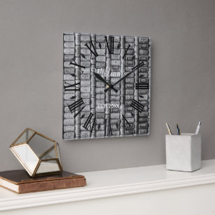 Elegante Gepersonaliseerde Wijnkurk Vierkante Wand Klok