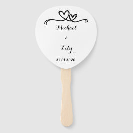 Elegante gepersonaliseerde witte trouw  handwaaier