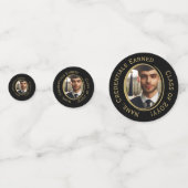 Elegante gepersonaliseerde zwart-gouden Afstuderen Confetti (Voorkanten)