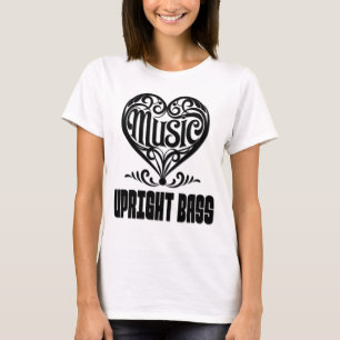 Elegante Gerolde Hart voor Staande Basgeliefhebber T-shirt